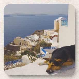 Porta-copo Piscina, cidade da ilha de Santorini, Oia, sono do