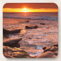 Piscinas de maré ao pôr do sol, Califórnia