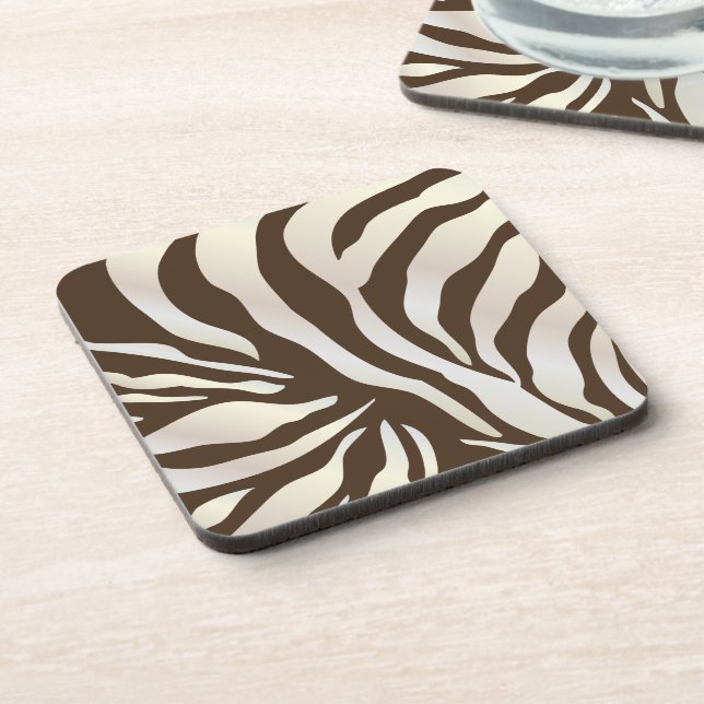 Porta-copo PixDezines Brown Zebra impressão/cores DIY (Left Side)