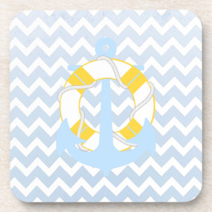Porta-copo PixDezines chevron/nautical/aquarela