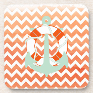 Porta-copo PixDezines chevron/náutico/aquarela
