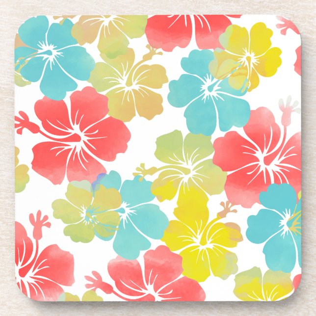 Porta-copo PixDezines hibisco/fundo de diy (Frente)