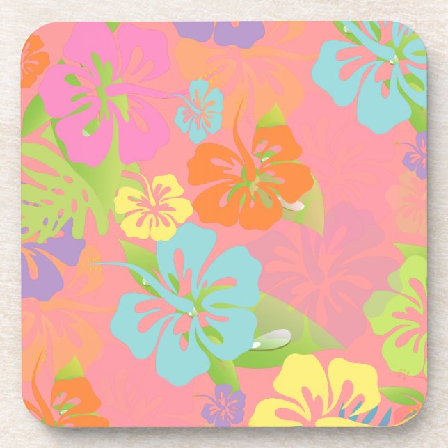 Porta-copo PixDezines hibisco/fundo de diy (Frente)