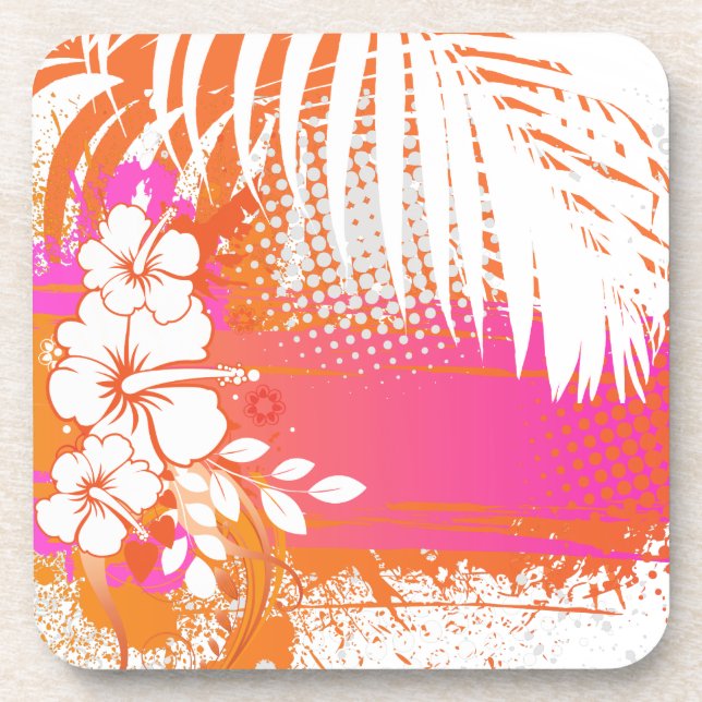 Porta-copo PixDezines hibiscus/cor do fundo DIY (Frente)