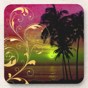 Porta-copo PixDezines hula pôr do sol+redemoinhos de filigran