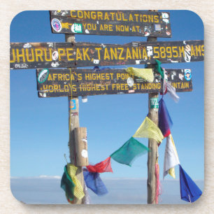 Porta-copo Placa indicativa no cume do Kilimanjaro Quênia