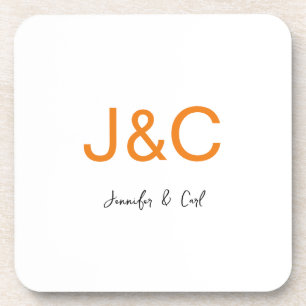 Porta-copo Placa minimalista de monograma clássico profission