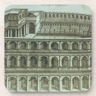 Porta-copo Plano do teatro de Marcellus, Roma, 1558 (engr