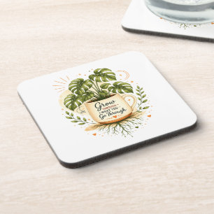 Porta-copo Planta Monstera em Caneca de Café   Botânica Aconc