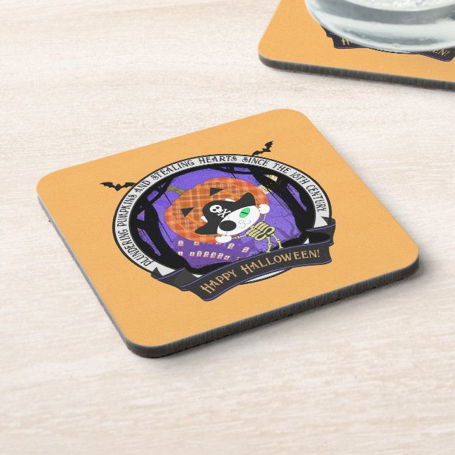 Porta-copo Plástico de Duro de gato de esqueleto pirata (Left Side)
