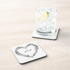 Porta-copo plastique mariage noir et blanc