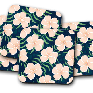 Porta-copo Plumeria Tropical Flower | Plumeria Coaster Set