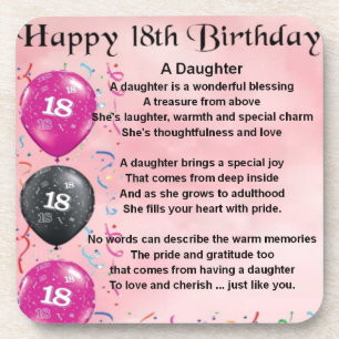 Porta-copo Poema da filha - 18o aniversário