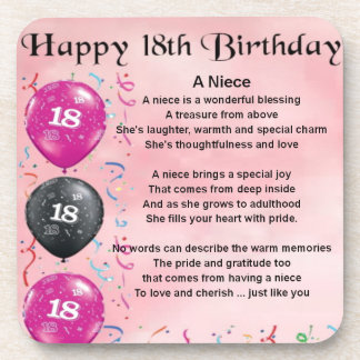 Porta-copo Poema da sobrinha - 18o aniversário