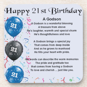 Porta-copo Poema do Godson - aniversário de 21 anos