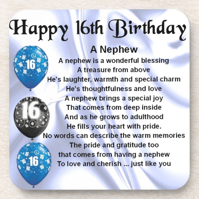 Porta-copo Poema do sobrinho - 16o aniversário (Frente)