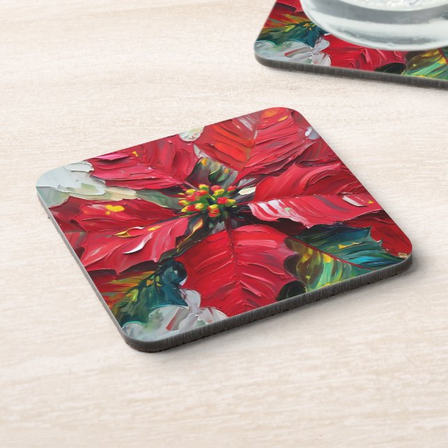 Porta-copo Poinsetos vermelhos (Left Side)