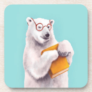 Porta-copo Polar Bear Book Lover Nerdy