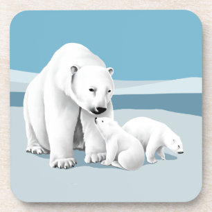 Porta-copo Polar Bear Mama e Cubos