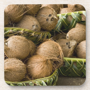 Porta-copo Polinésia, Reino de Tonga. Exibição de cocos