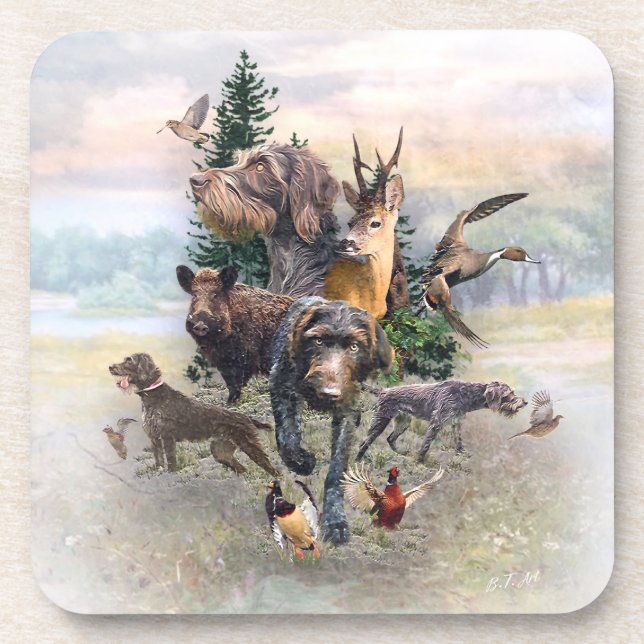 Porta-copo Ponteiro alemão Wirehaired (Frente)