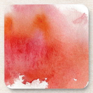 Porta-copo Ponto vermelho, pintado mão abstrato da aguarela