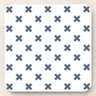 Porta-copo Pontos crus de cinza azul em branco