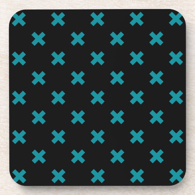 Porta-copo Pontos de cruz em preto (Frente)