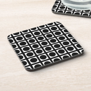 Porta-copo Pontos de Grade Elegantes Pretos