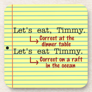 Porta-copo Pontuação Engraçada Grammar