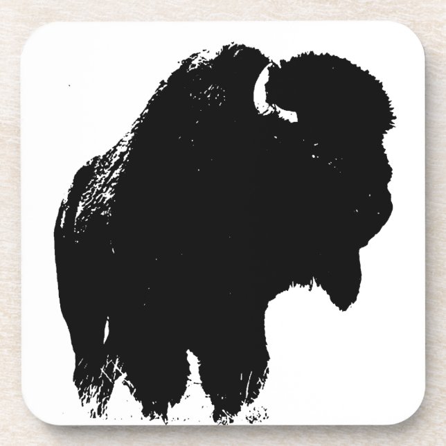 Porta-copo Pop Art Buffalo Bison Silhouette (Frente)