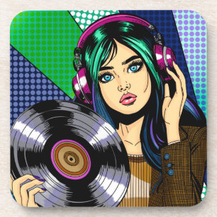 Porta-copo Pop Art Girl com gravação