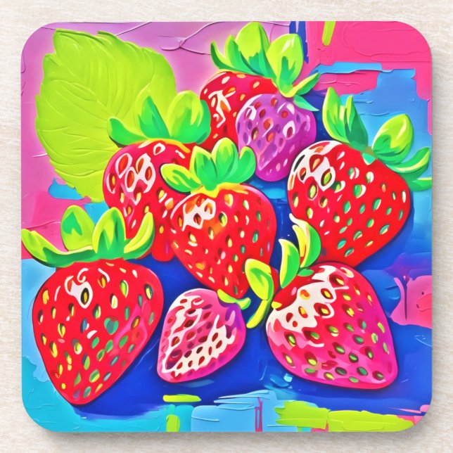 Porta-copo Pop Art Strawberry (Frente)