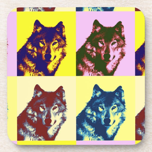 Porta-copo Pop Art Wolf (Frente)