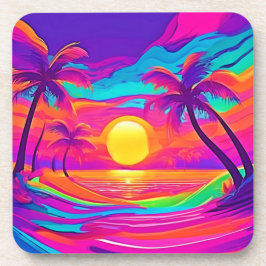 Porta-copo Pôr do Sol Azul e Laranja