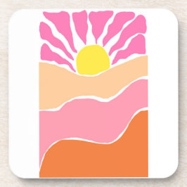 Porta-copo Pôr do sol cor-de-rosa e laranja boho