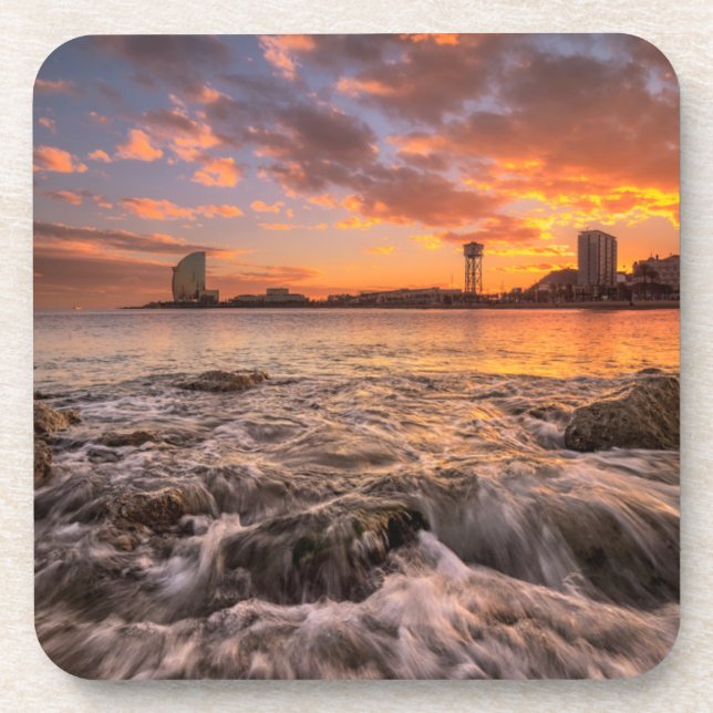 Porta-copo Por do sol em Barcelona (Frente)
