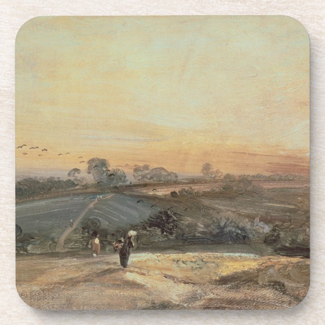 Porta-copo Por do sol outonal de John Constable | (Frente)