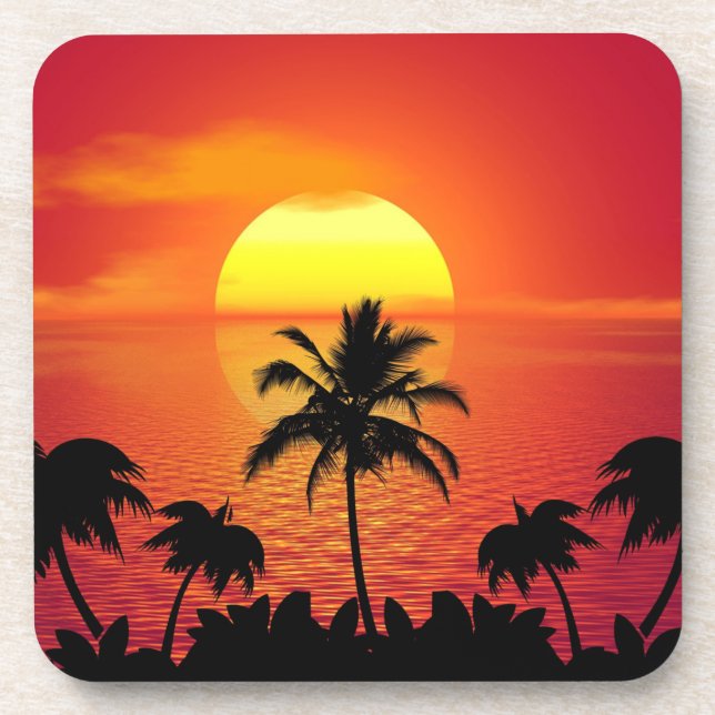 Porta-copo Pôr do sol tropical (Frente)
