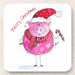 Porta-copo Porco de Natal Whimsso