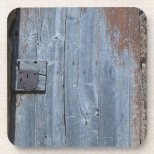 Porta-copo Porta de madeira vestida e enferrujada