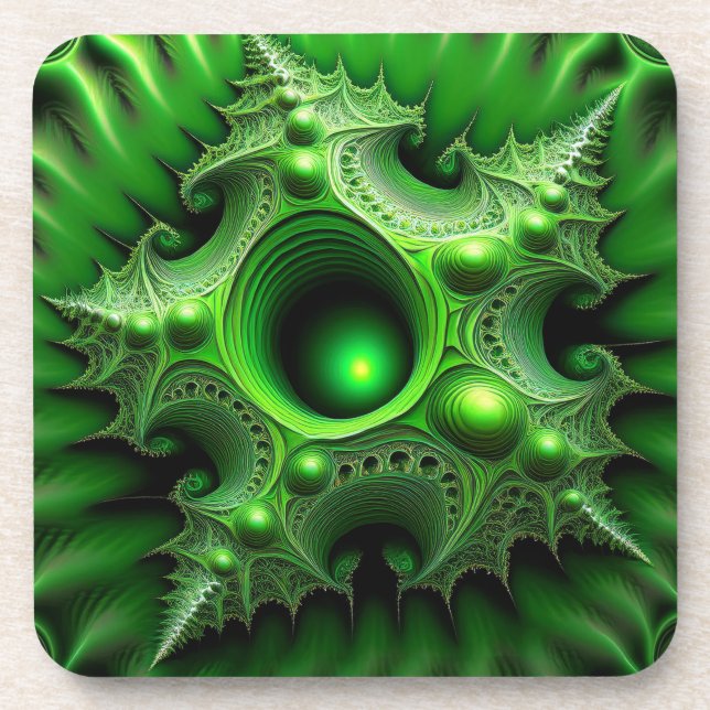 Porta-copo Portal de Mandelbrot Verde (Frente)