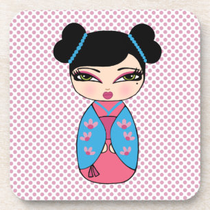 Porta-copo Portas copos da boneca 2 de Kokeshi com parte