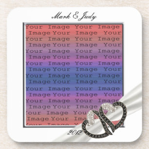 Porta-copo Portas copos de Corações Diamantes Pretos e Branco