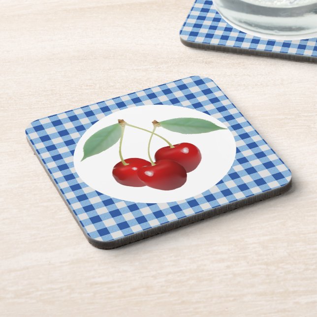 Porta-copo Portas copos de Cortiça Retro Cherries (Left Side)