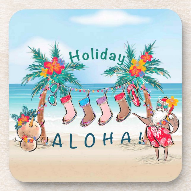 Porta-copo Portas copos de Feriado Aloha (Frente)