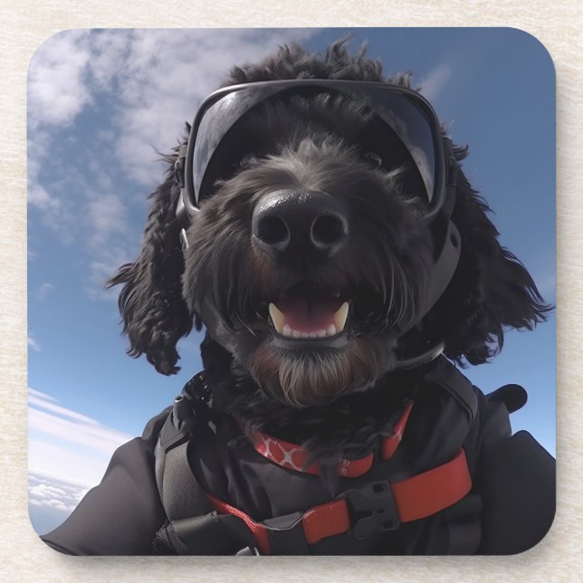Porta-copo Portas copos de Goldendoodle de Skydiving (Frente)