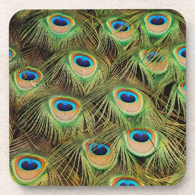 Porta-copo Portas copos de impressão de penas de peacock (Frente)