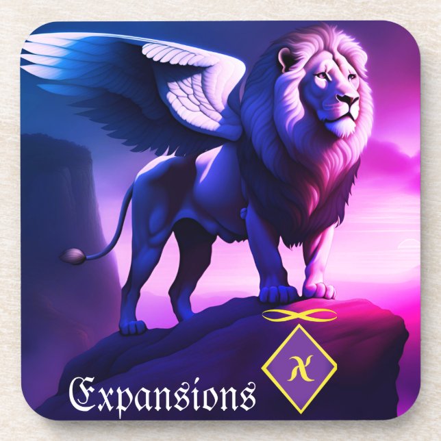 Porta-copo Portas copos de leão branco (Frente)