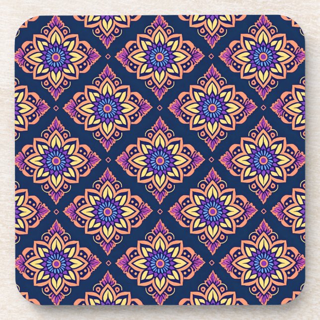 Porta-copo Portas copos de padrão floral Elegante Boho - Conj (Frente)